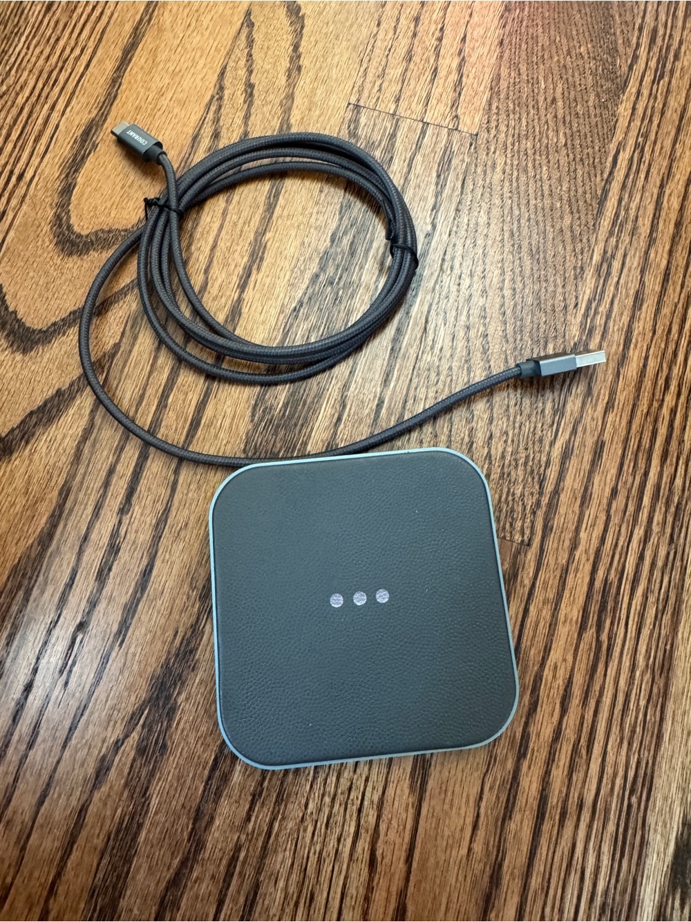 Courant Wireless Charging Pad with Braided USB-C Cable - Black